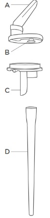 Exploded diagram of Drinking straw showing parts A-D