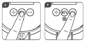 Steps 8-9 labeled diagram of how to set up Quick cook blender with in-depth steps labeled below